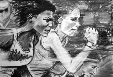 How Wall Art invites presence and interpretation. Charcoal Drawing Run by Lee Wilde