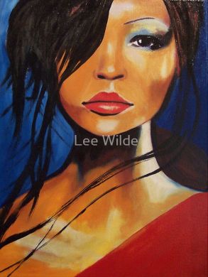 The featured image showcases “Souxie - Asian Beauty,” an acrylic painting with sculpted ridges of deep red, blue, and gold. Translucent washes reveal glowing underlayers, while knife-applied impasto adds tactile dimension. Delicate dry-brush textures in the background evoke a soft patina, and sweeping diagonal lines guide the viewer’s eye across the composition.