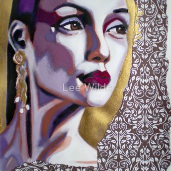 Mixed-Media Portrait Meghamala by Lee Wilde