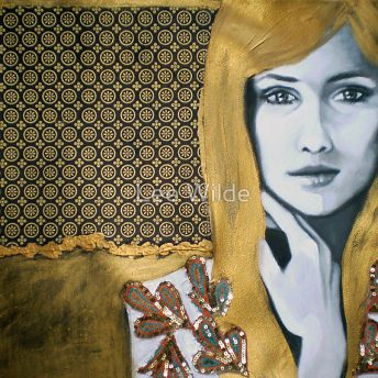 mixed-media drawing scenic portrait australian artist lee wilde