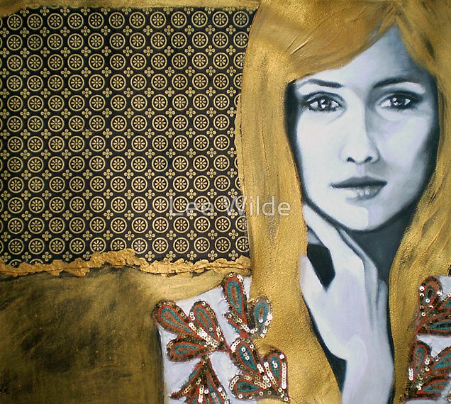 mixed-media drawing scenic portrait australian artist lee wilde