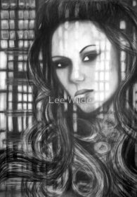Contemporary Realism in Portraiture. A graphite drawing of a young woman looking out of a high-rise window.