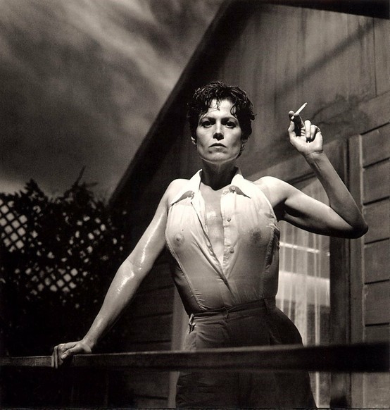 Charcoal drawings inspired by Helmut Newton