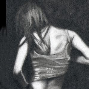 Graphite Drawing Mia en Noir