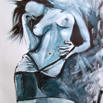 Speed Drawing Exercise Automatic - sketch of an exotic dancer in blue ink