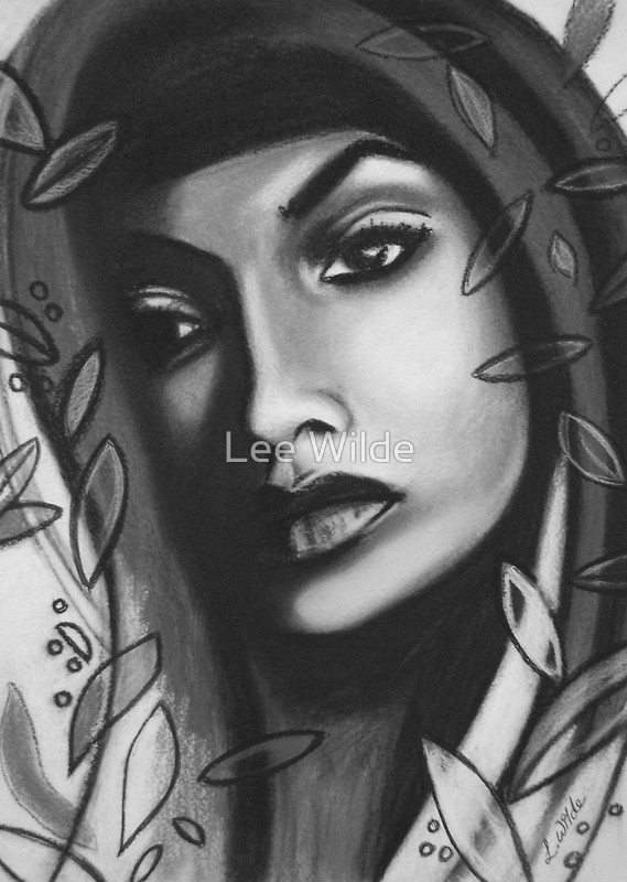 Emotional Truth in Portraiture – Lee Wilde Monochromatic portrait exploring emotional truth in portraiture, featuring a contemplative face framed by leaves and rendered in charcoal