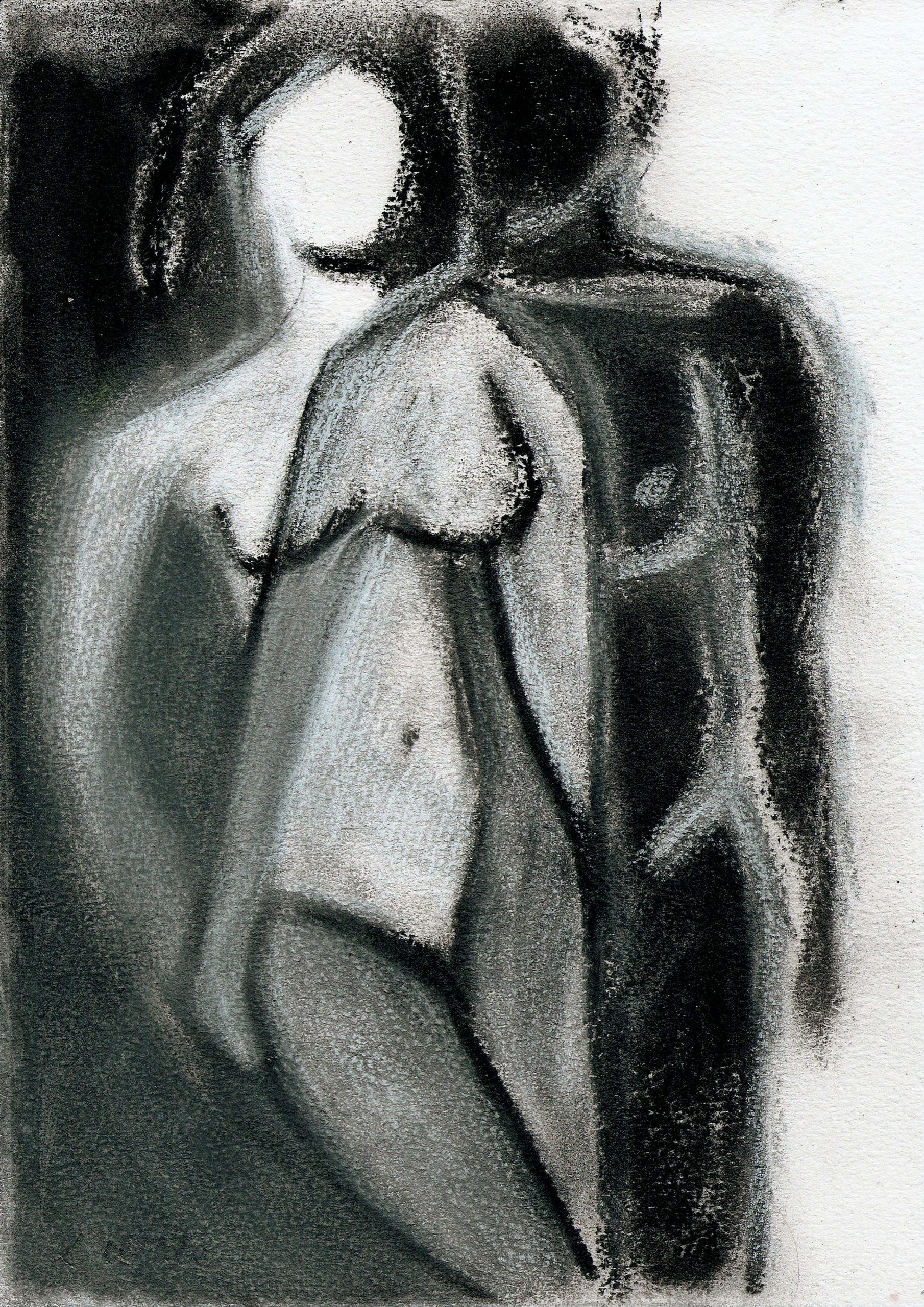 Charcoal Drawing - Shadows of Self