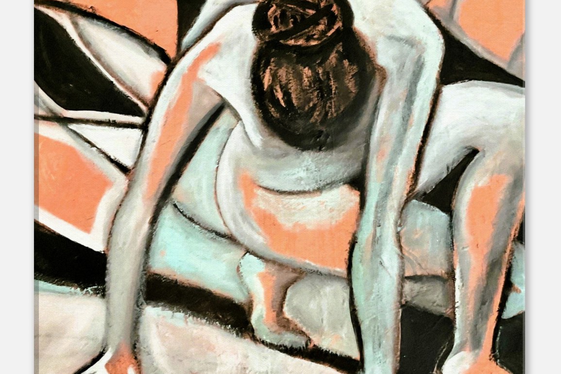 Australian canvas prints of a woman crouching
