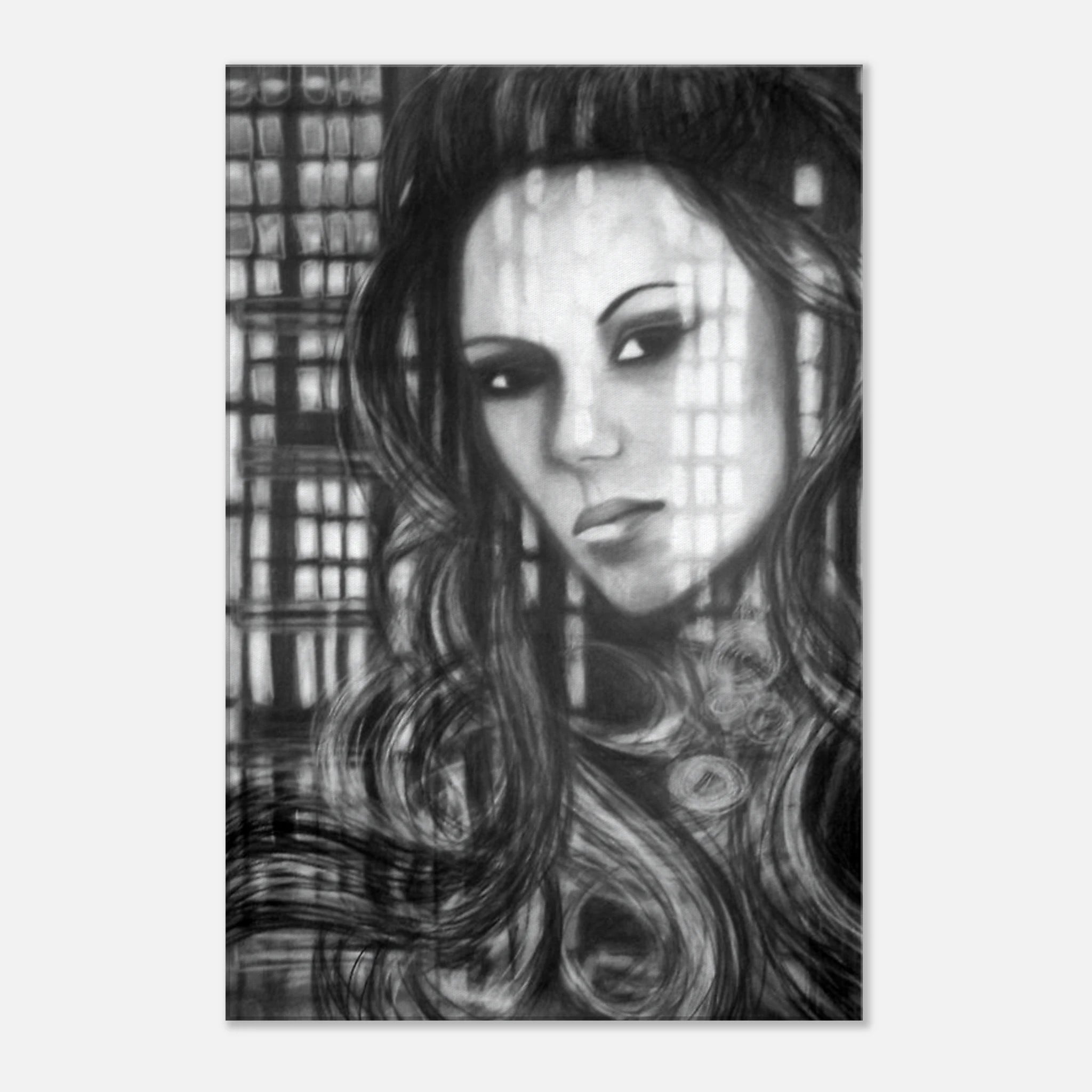 Contemporary Charcoal Portrait - Ashlyn - Giclee Print