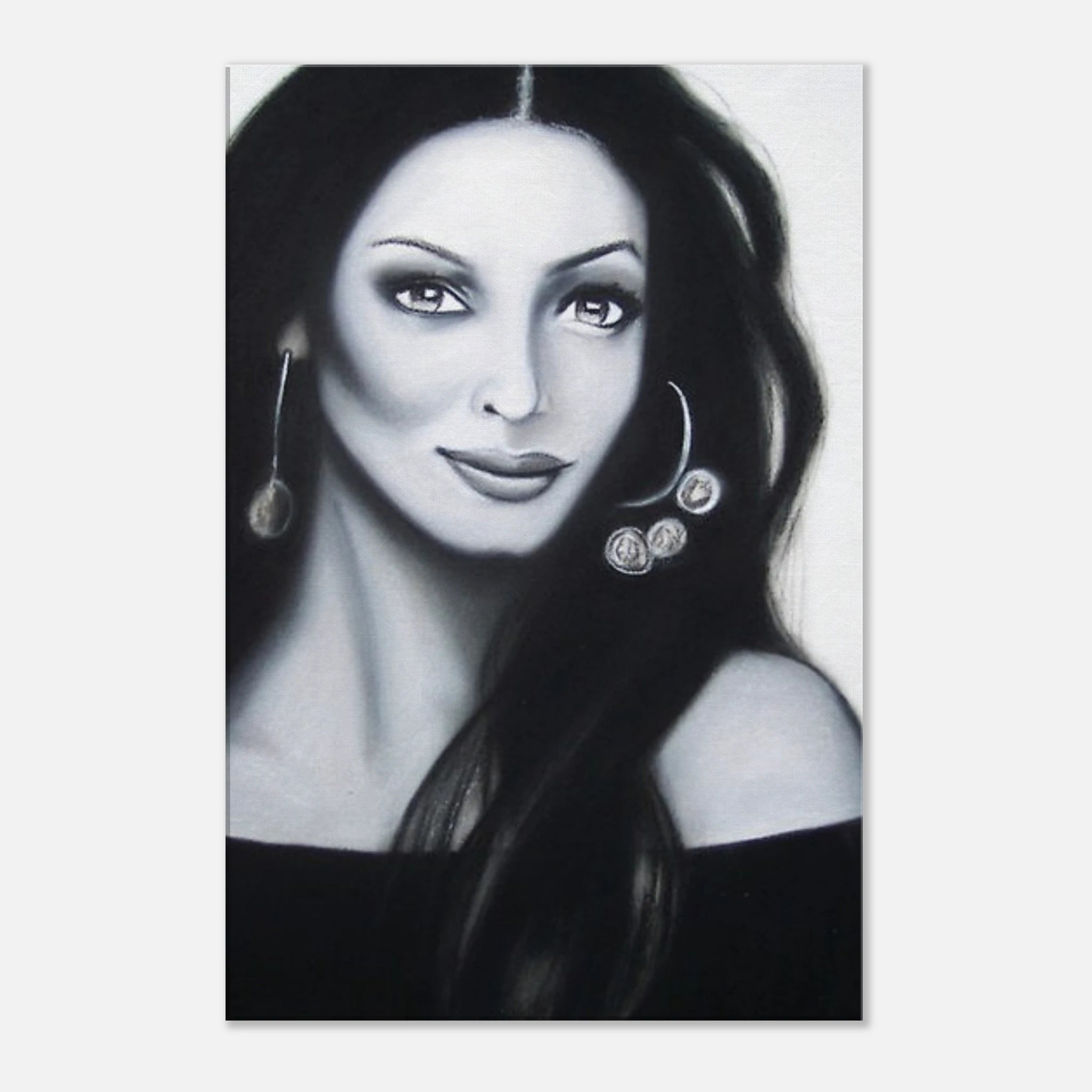 Cheya - Beautiful Charcoal Portrait - Giclee Print