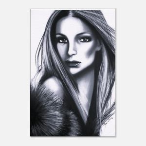 Elegant Charcoal Portrait - Christina - Giclee Print