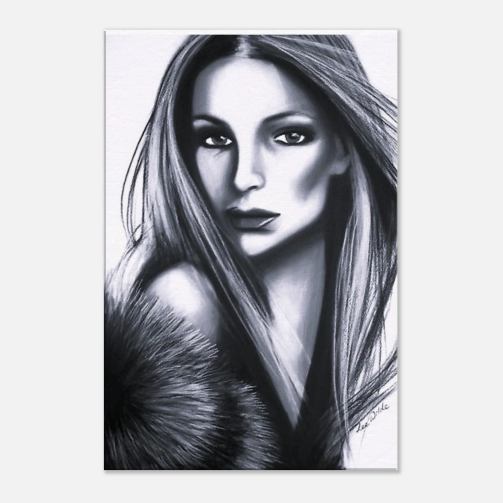Elegant Charcoal Portrait - Christina - Giclee Print