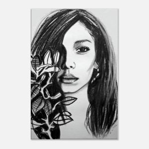 Angie - Expressive Charcoal Portrait - Giclee Print