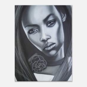 Layana - Atmospheric Charcoal Portrait - Giclee Print