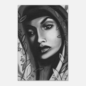 Beautiful Charcoal Portrait - Gita - Giclee Print