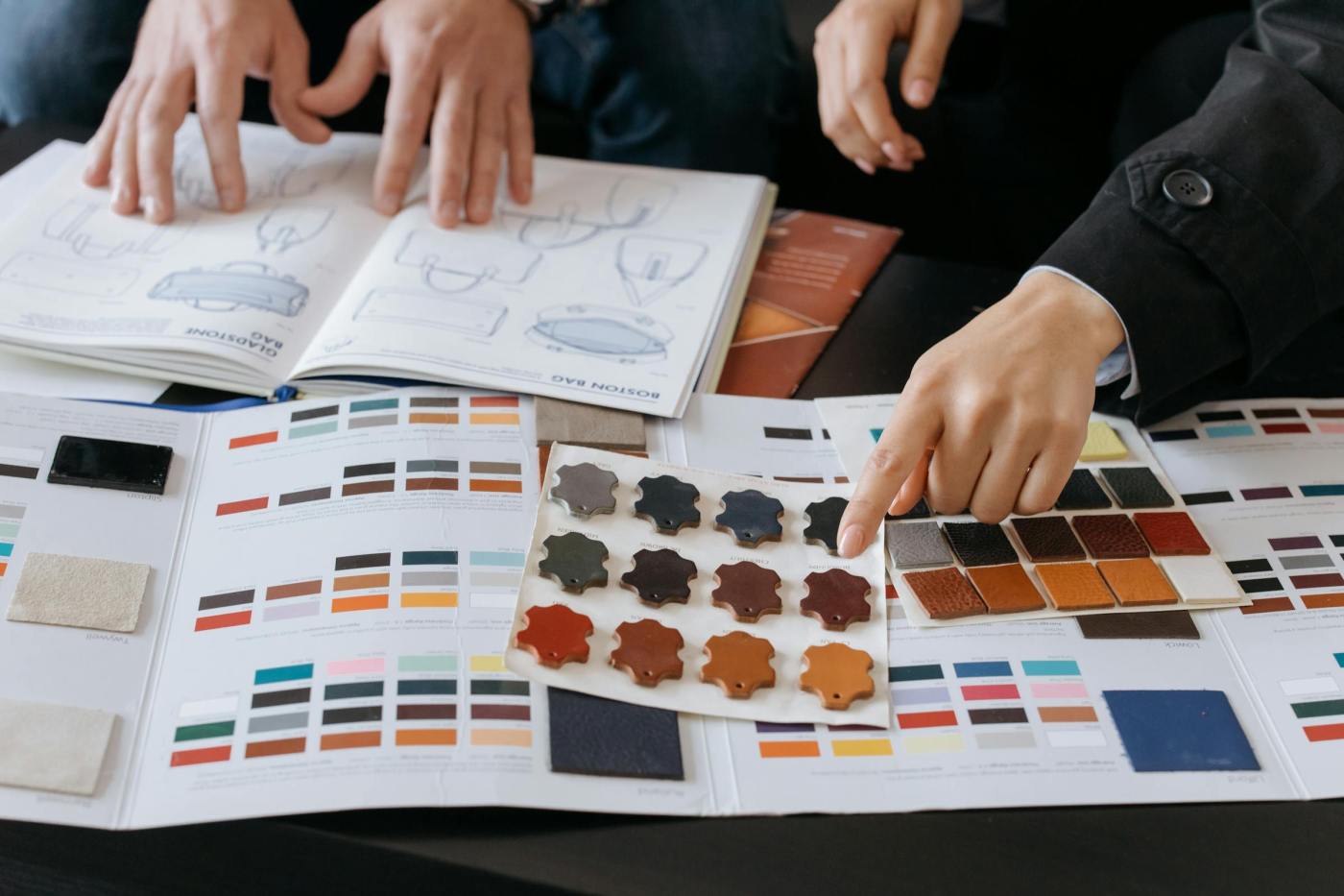 interior designer choosing swatche