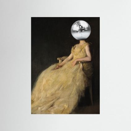 Disco Head Vintage Collage by The Art Concept
