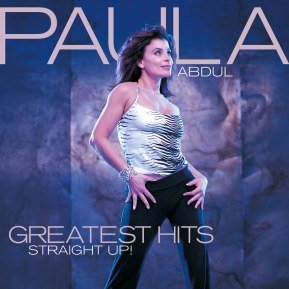 Photo of Paula Abdul wearing sequinned top and black pants in a dance pose.